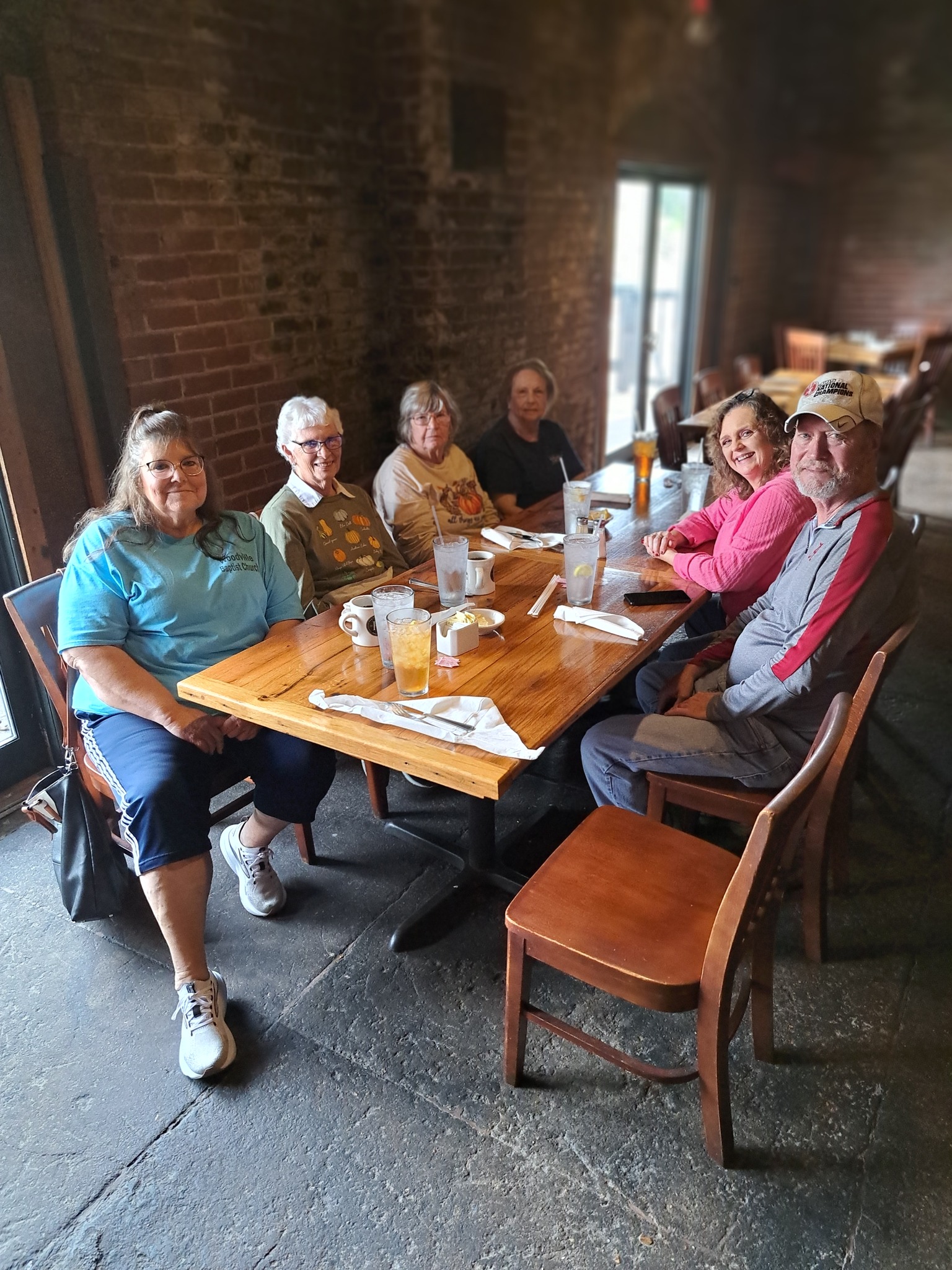 Members sharing a fellowship meal together